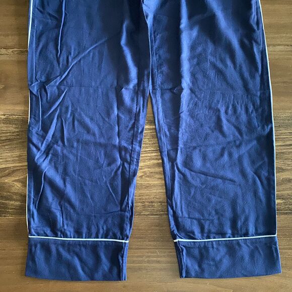 NWT Posh Peanut Navy Flannelette Luxe Pajama Set Women's Medium - Picture 8 of 11